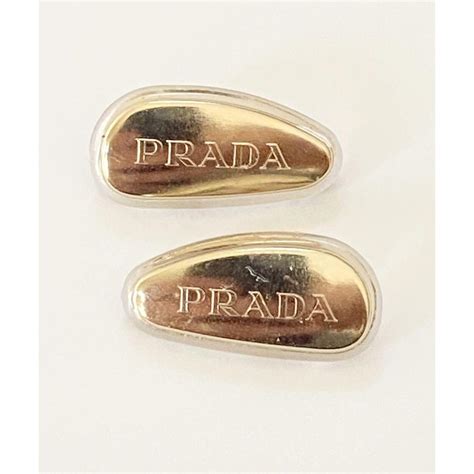 prada authentic nose pads gold print|PRADA Sunglasses Eyeglasses Nose Pads Clear Gold 17mm 1 .